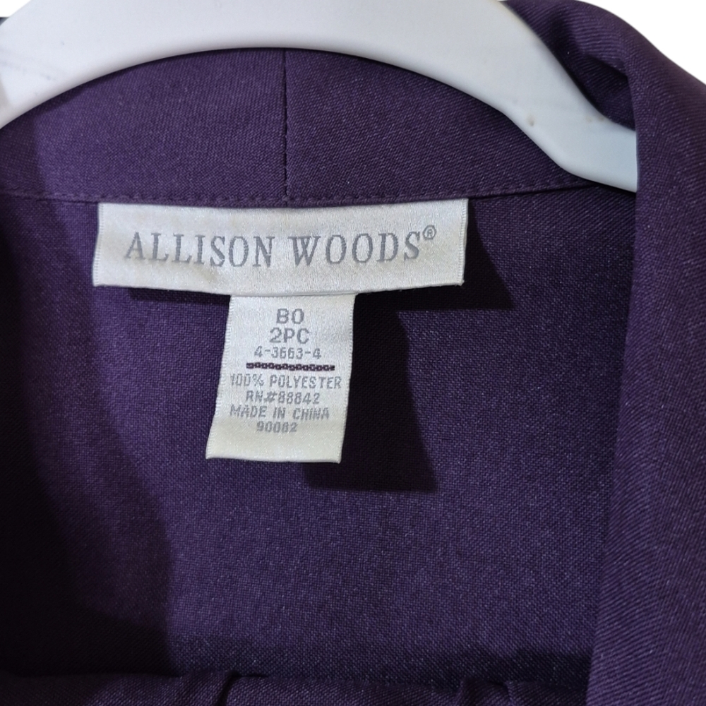 Allison Woods Vintage Blazer & Skirt 2pc Set In Dark Purple - Picture 4 of 7